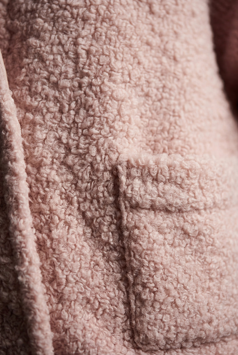 Pink Blush Pink Structured Boxy Bomber Jacket - Structured jackets - Photo 3