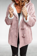 Duffle Coat with Fleece Lining in Pink — front view