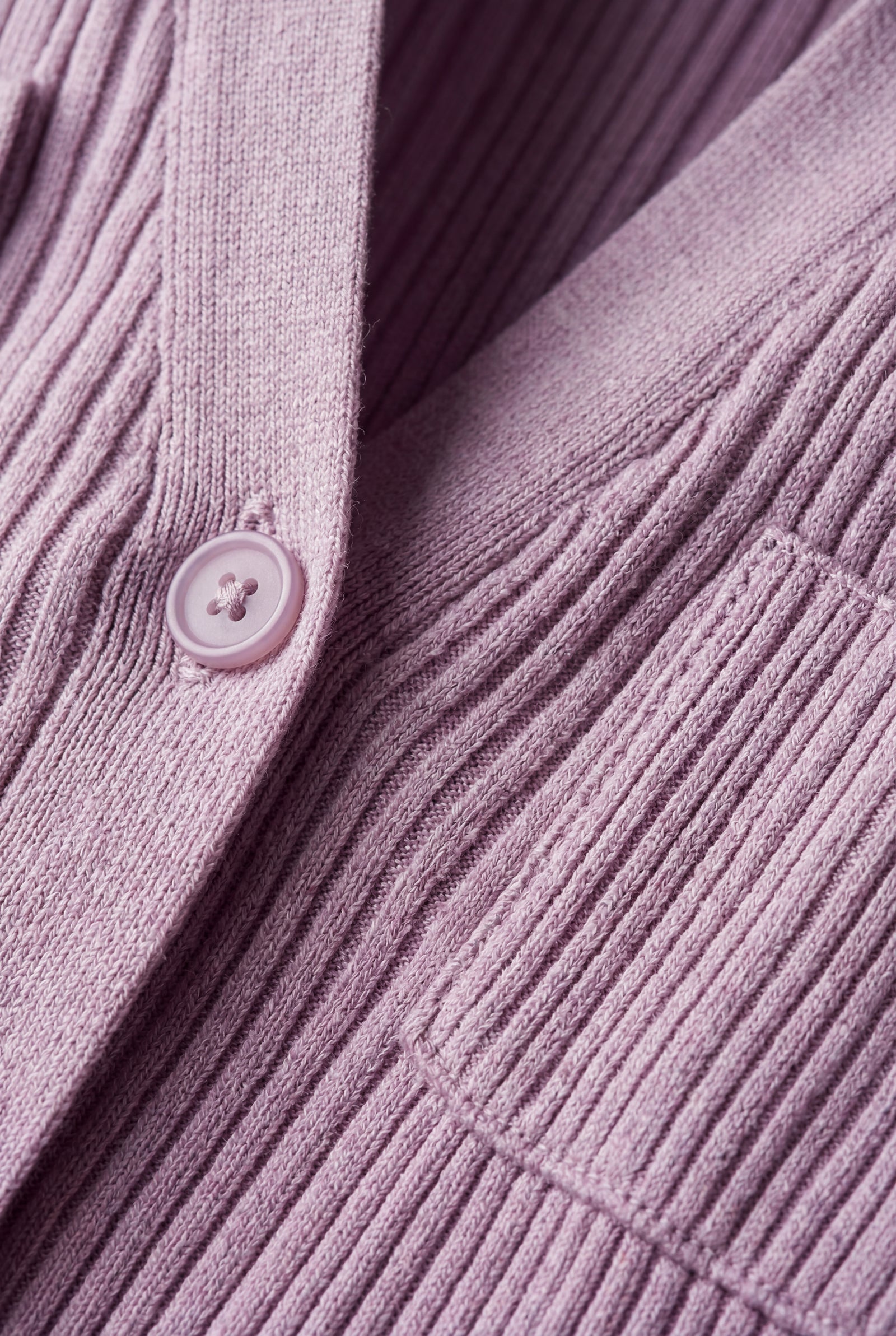 Pink Dusty Lavender Ribbed Collared Button-front Midi Dress - Photo 3