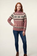 Pink Fair Isle Snowflake Relaxed Holiday Sweater - Photo 2