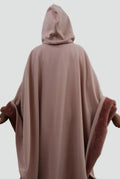 Fleece-Lined Hooded Blanket in Pink — back
