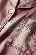 Pink Floral Print Pajama Set with Button-up Blouse - Photo 6