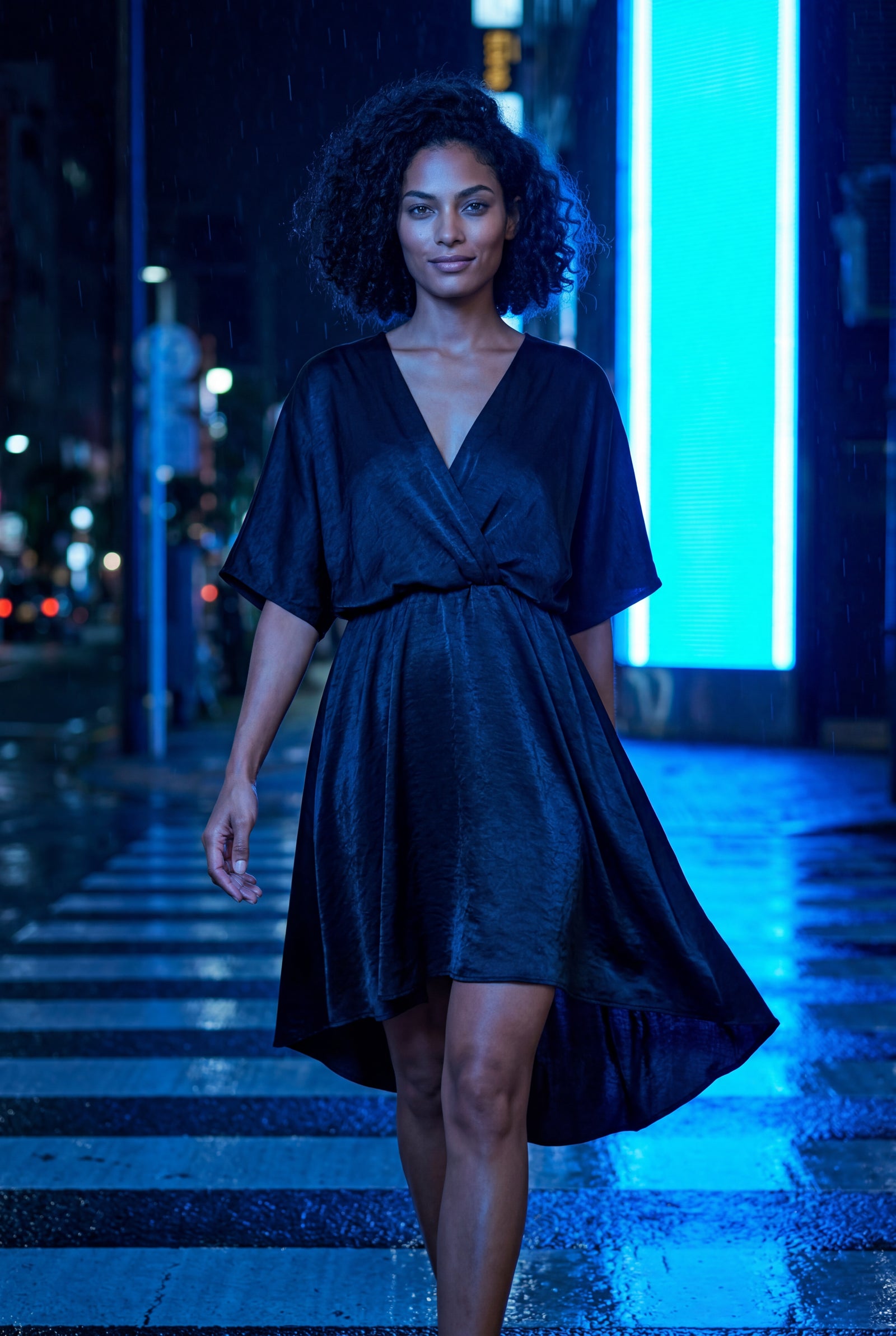 Black Flutter Sleeve Ruffle Hem Mini Dress - Photo 11