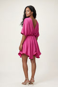 Pink Flutter Sleeve Ruffle Hem Mini Dress - Photo 3