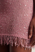 Pink Fringe Hem Bodycon Mini Cocktail Dress - Photo 3