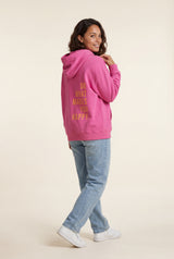 Pink Motivational Back Print Oversized Graphic Hoodie - Oversized hoodie - Photo 1