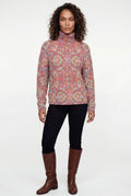 Pink Multicolor Jacquard Dusty Rose Turtleneck Sweater - Knitted sweater - Photo 1