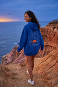 Blue Oversized Sun Print Back Graphic Hoodie - Oversized hoodie - Photo 10