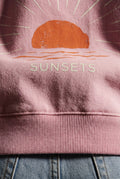 Pink Oversized Sun Print Back Graphic Hoodie - Oversized hoodie - Photo 5