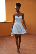 Baby Blue Strapless Bustier Mini Cocktail Dress - Photo 3