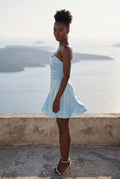 Baby Blue Strapless Bustier Mini Cocktail Dress - Photo 5