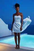 Baby Blue Strapless Bustier Mini Cocktail Dress - Photo 8