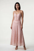 Pink Sweetheart Neck Strappy A-line Maxi Bridal Dress - Photo 19
