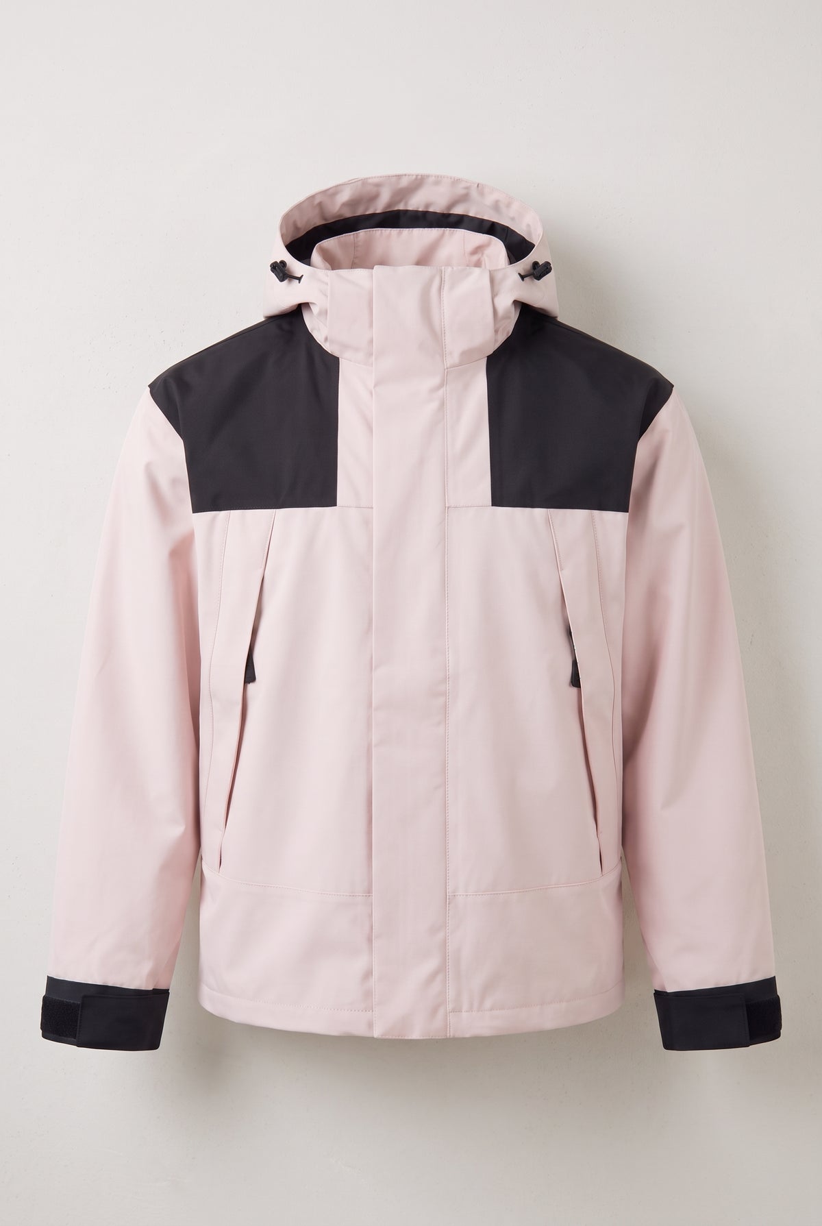 Technical Hooded Ski Jacket in Pink — studio front