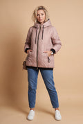 Women's Hooded Jacket Outdoor in Pink — studio fullbody
