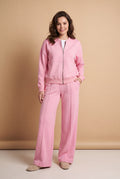 Women's Lounge Set Zip Top in Pink — studio full body