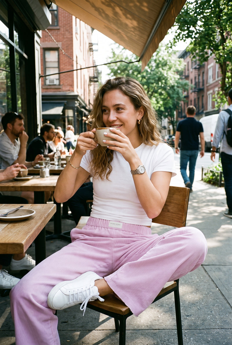 Women's Pants Relaxed Fit in Pink — secondary lifestyle