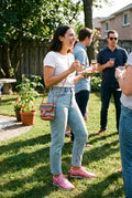 Women's Sneakers Glitter Low-Top in Pink — lifestyle shot