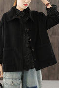 Corduroy Shirt Jacket in Purple — front view