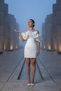 White Off-shoulder Ruffle Mini Dress - Photo 13