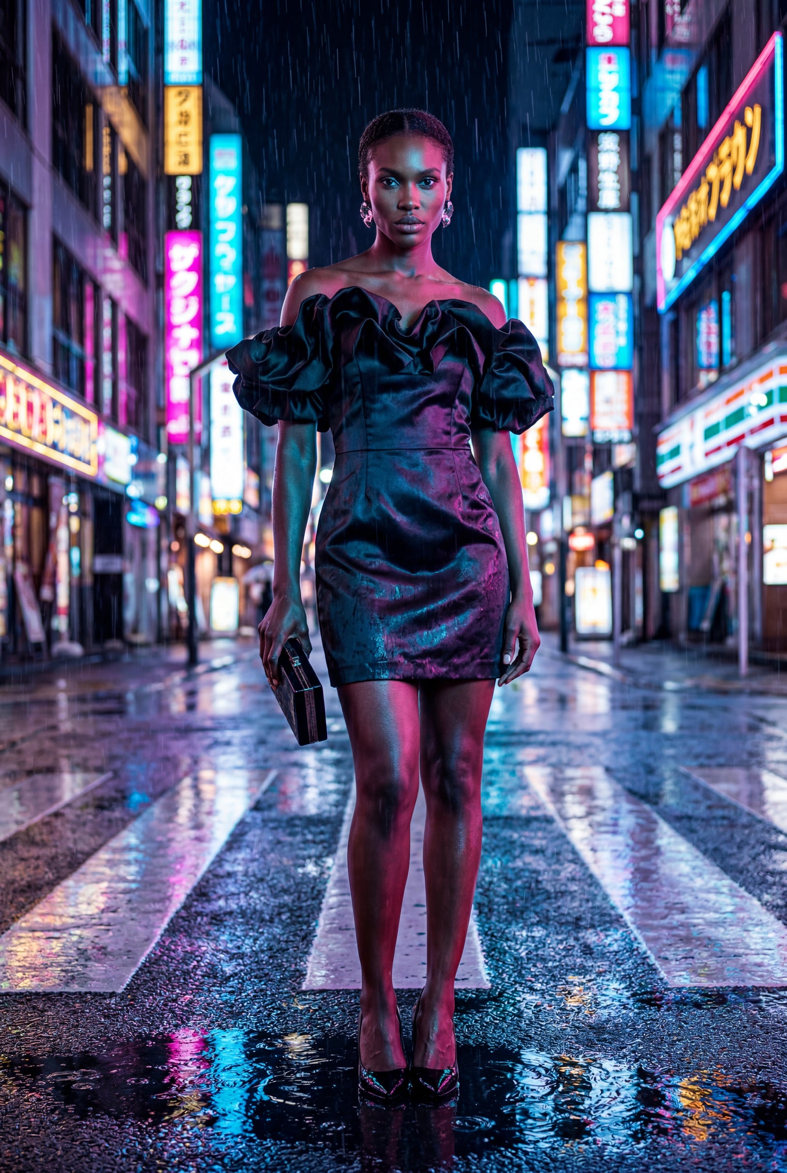 Black Off-shoulder Ruffle Mini Dress - Photo 14