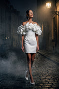 White Off-shoulder Ruffle Mini Dress - Photo 7