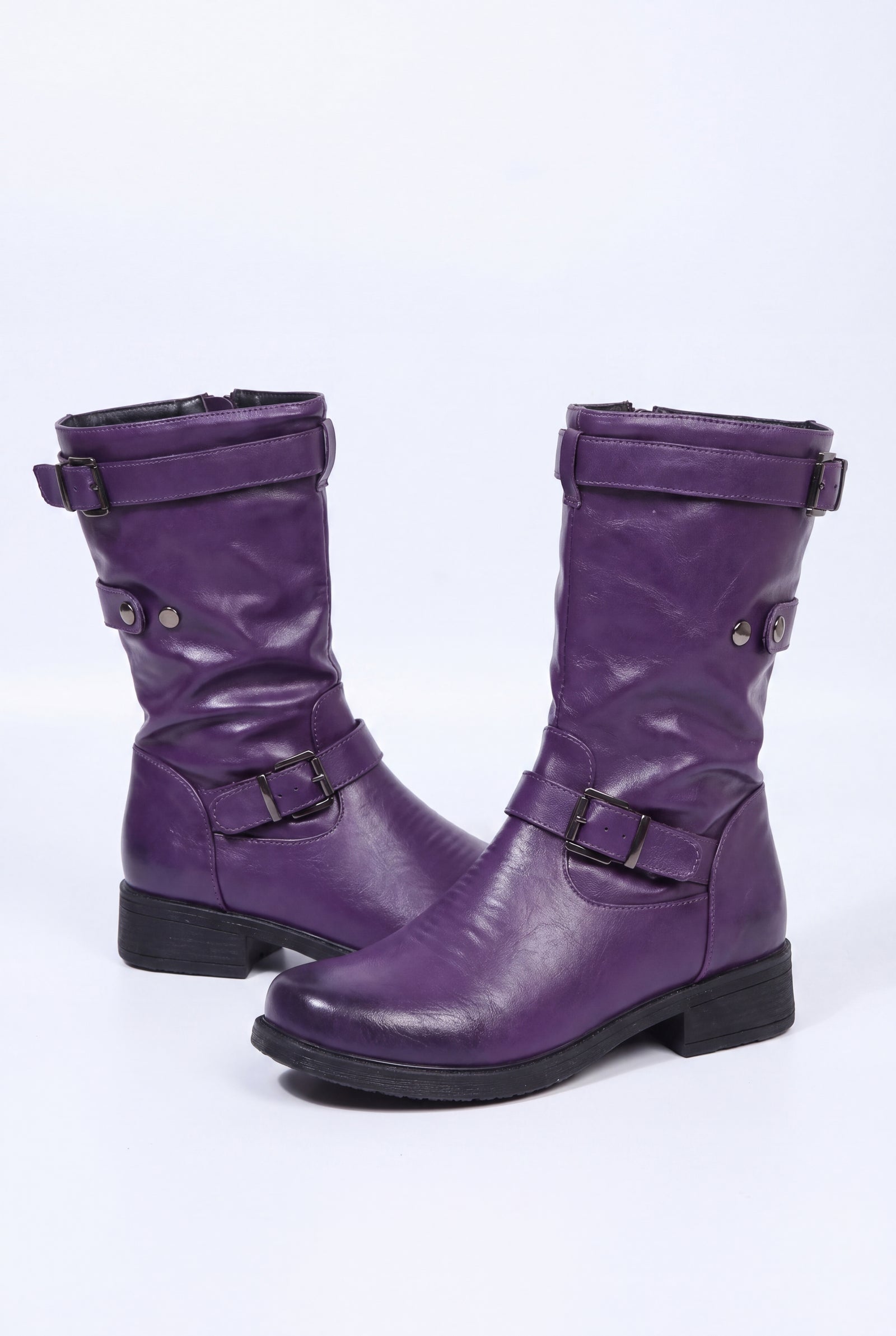 Women's Mid-Calf Boots Versatile Fit in Purple — primary product