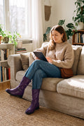 Women's Mid-Calf Boots Versatile Fit in Purple — secondary lifestyle