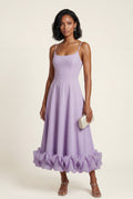 Purple Women's Ruffled Hem Fit and Flare Midi Dress - Wedding guest dress - Photo 6