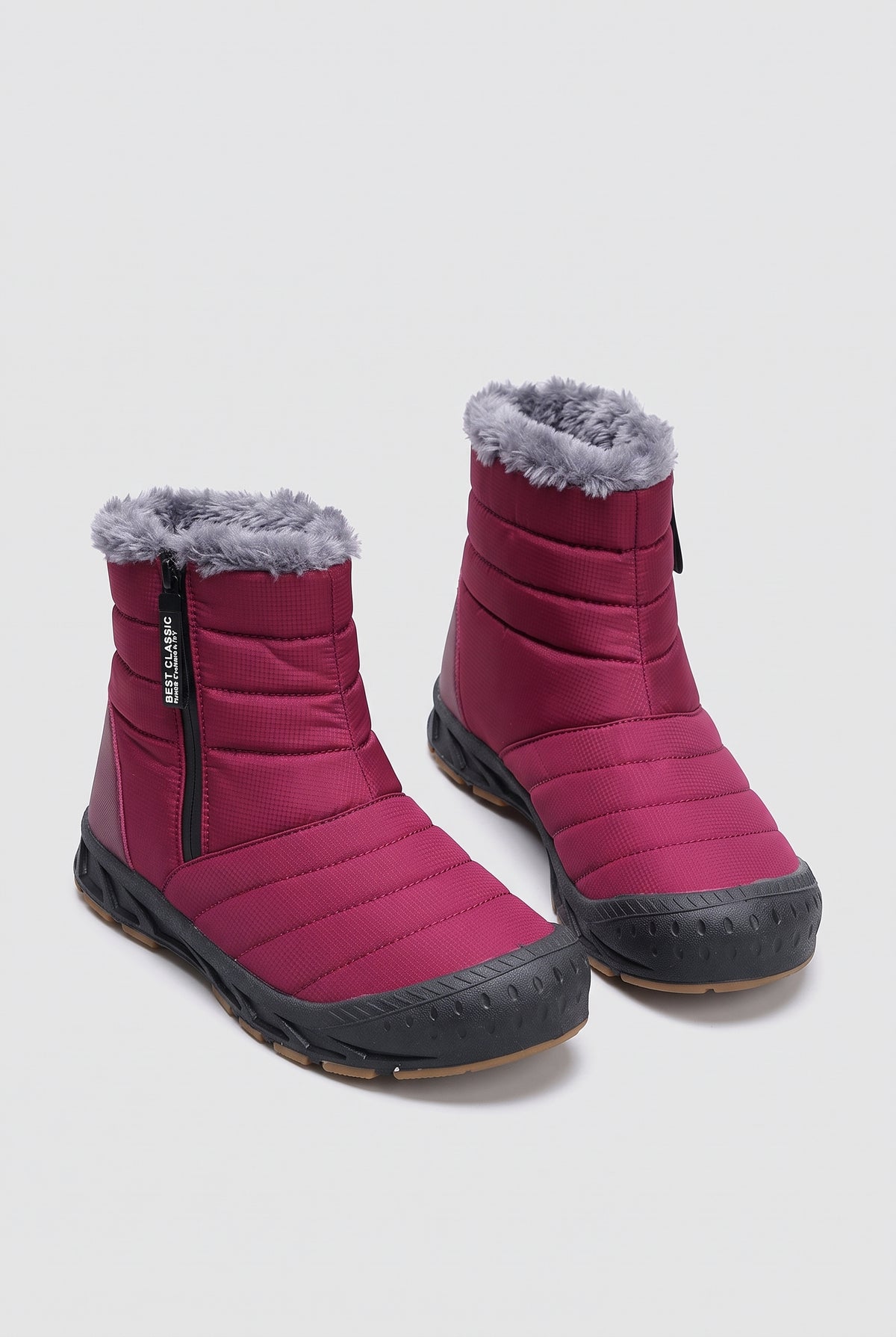 Faux-Fur Lined Winter Boots in Red (31507 Red Ankle-High Warm Fabric Upgrade) — studio front