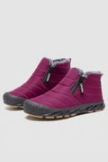 Faux-Fur Lined Winter Boots in Red — studio front