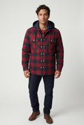 Red Large Check Pattern Hooded Flannel Jacket - Hooded jackets - Photo 7