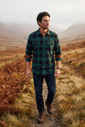 Green Large Check Plaid Long Sleeve Button Down Shirt - Casual shirts - Photo 10