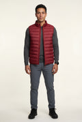 Red Lightweight High Collar Padded Vest with Slim Silhouette - Padded vests - Photo 11