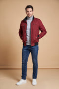 Men's Bomber Jacket Classic Fit in Red — studio shot
