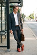 Men's Formal Shoes Lace-Up in Red — secondary lifestyle