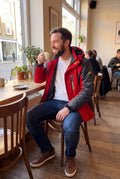 Men's Jacket Oversized Fleece in Red — lifestyle cafe
