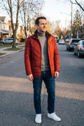 Men's Puffer Jacket Long Length in Red — secondary ugc
