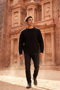 Black Men's Cable Crew Neck Classic Fit Sweater - Long sleeve sweater - Photo 14