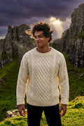 Ivory Men's Cable Crew Neck Classic Fit Sweater - Long sleeve sweater - Photo 19