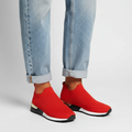 Red Metallic Heel Slip-on Wedge Sneakers - Slip on sneakers - Photo 7