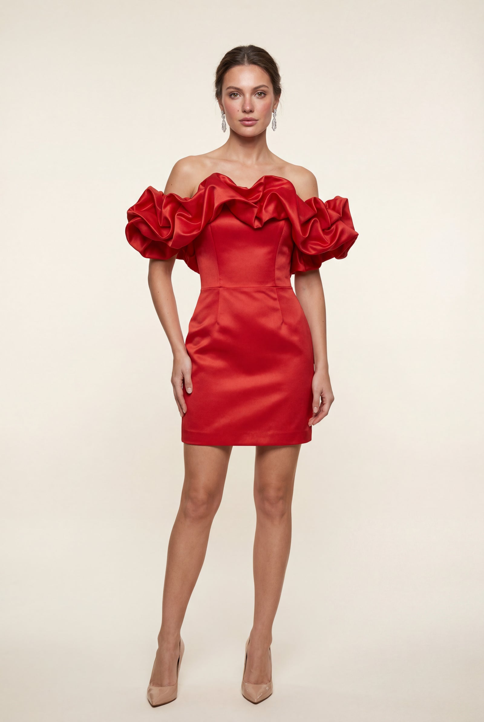 Red Off-shoulder Ruffle Mini Dress - Photo 8