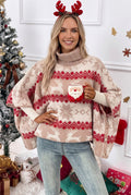 Oversized Turtleneck Sweater in Red — Stilenza main image