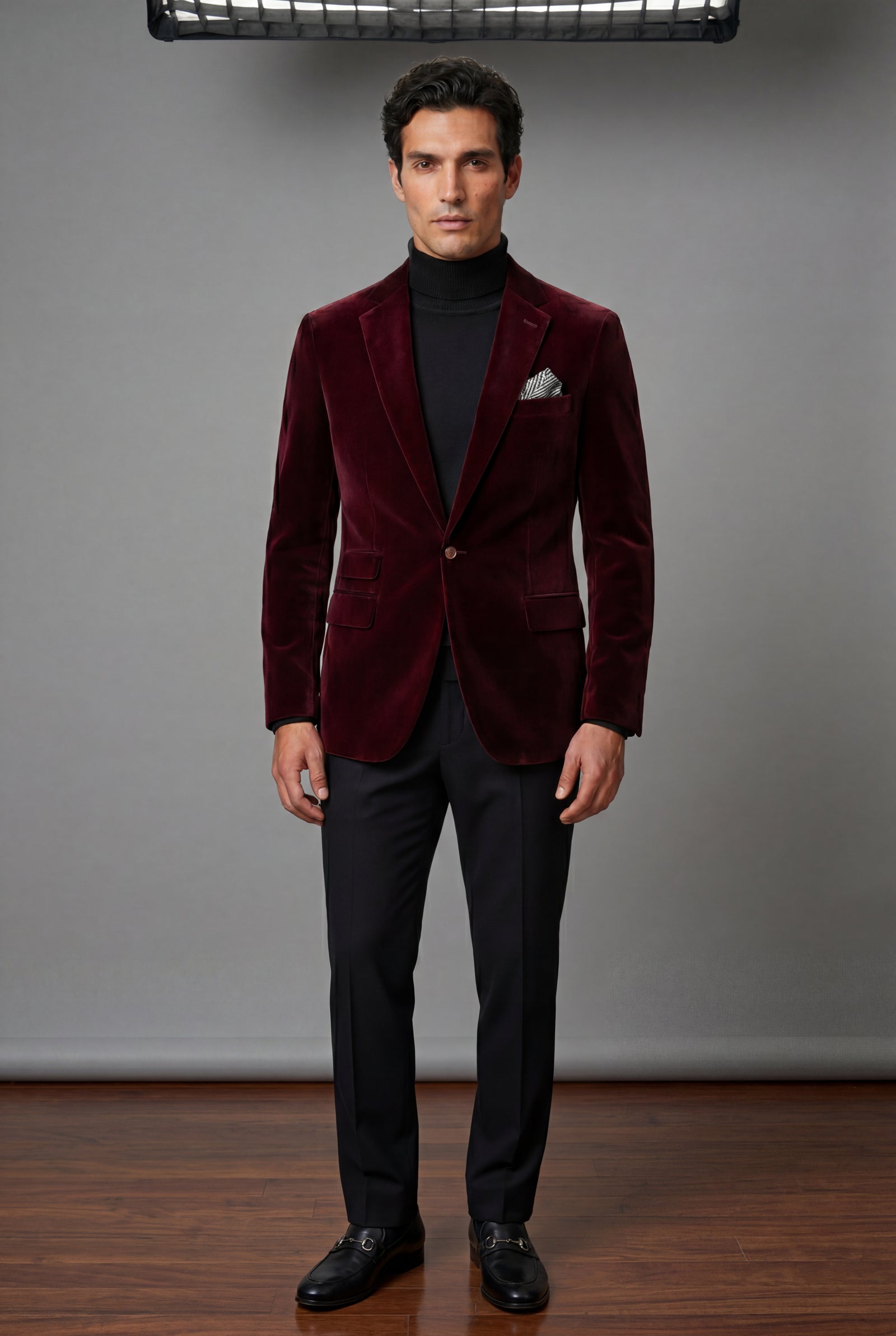 Red Single Button Slim Fit Tailored Blazer - Tailored blazers - Photo 3