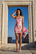 Pink Strapless Floral Print Bodycon Mini Dress - Photo 20