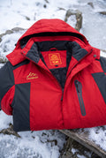 Technical Fabric Snow Suit in Red — studio detail