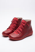 Women's Ankle Boots Lace-Up Waterproof in Red — primary product