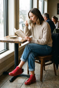 Women's Ankle Boots Lace-Up Waterproof in Red — secondary lifestyle