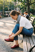 Women's Slip-On Shoes in Red — lifestyle shot