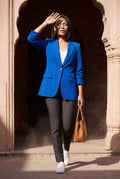 Blue Women's Slim Fit Single-Breasted Tailored Blazer - Slim fit blazer - Photo 11